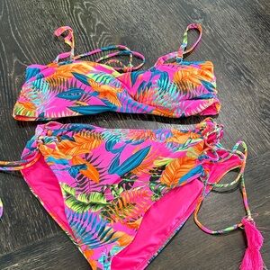Tropical Pink women’s bikini Set XL nwot